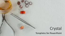  Presentation with close up of cinnamon roll - Theme consisting of close-up of thread rolls background and a light gray colored foreground