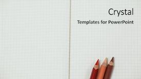  Presentation with colored pencils - Slide set enhanced with close-up of three colored pencils kept on notebook background and a white colored foreground