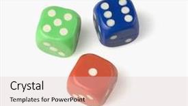  Presentation with three trees story - Presentation theme having close-up of three dices background and a lemonade colored foreground