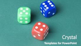 Presentation with three - Cool new presentation with close-up of three dices backdrop and a  colored foreground