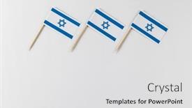  Presentation with religion jewish - Theme enhanced with close-up-of-three-flags background and a light gray colored foreground