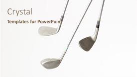  Presentation with sports golf - Presentation theme consisting of close-up-of-three-golf background and a sky blue colored foreground