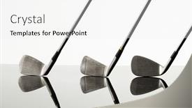  Presentation with sports golf - Presentation design with close-up-of-three-golf background and a white colored foreground
