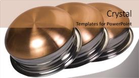 Presentation with stainless steel - Slides featuring close-up of three stainless steel cooking pots background and a coral colored foreground