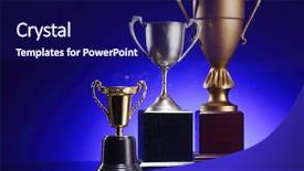  Presentation with three - Presentation with close up of three tropheys background and a  colored foreground