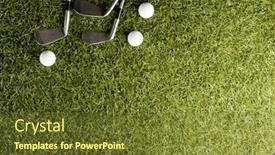  Presentation with sports balls - Presentation design consisting of close-up-of-three-white background and a tawny brown colored foreground