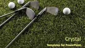  Presentation with sports balls - Slide set enhanced with close-up-of-three-white background and a tawny brown colored foreground