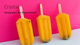  Presentation with food ice - Amazing slide deck having close-up-of-three-yellow backdrop and a red colored foreground
