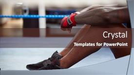  Presentation with boxing ring - Slide deck featuring close-up-of-tired-male background and a tawny brown colored foreground