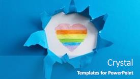  Presentation with rainbow pride - Presentation theme consisting of close-up-of-torn-paper background and a teal colored foreground