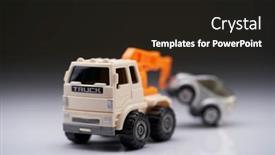  Presentation with truck - Slide set with close-up-of-tow-truck background and a wine colored foreground