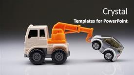  Presentation with truck - Presentation theme having close-up-of-tow-truck background and a dark gray colored foreground
