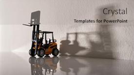 Presentation with forklift - Slides featuring close-up-of-toy-forklift background and a light gray colored foreground