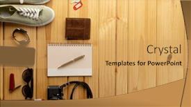  Presentation with space travel - Presentation design enhanced with close-up-of-travel-equipment background and a yellow colored foreground