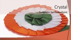  Presentation with india tricolor - Audience pleasing theme consisting of close-up of tricolor ribbon backdrop and a lemonade colored foreground