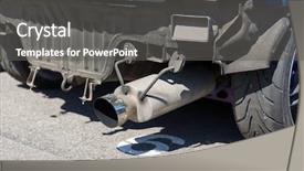 Presentation with freight transportation - Cool new presentation design with close up of truck exhaust backdrop and a dark gray colored foreground