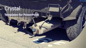  Presentation with freight transportation - Slides featuring close up of truck exhaust background and a wine colored foreground