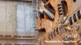  Presentation with tunnel - Amazing PPT theme having close-up of tunnel boring backdrop and a red colored foreground