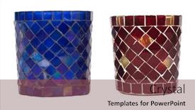  Presentation with two people holding hands - Slides having close-up-of-two-candlestick background and a violet colored foreground