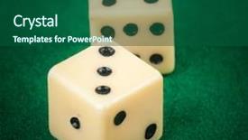  Presentation with green chemistry close up - Beautiful PPT layouts featuring close up of two dice backdrop and a ocean colored foreground