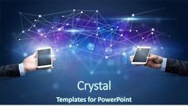  Presentation with holding hands - PPT theme featuring close up of two hands background and a ocean colored foreground