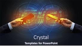  Presentation with smartphones - Presentation theme enhanced with close up of two smartphones syncing business data background and a tawny brown colored foreground