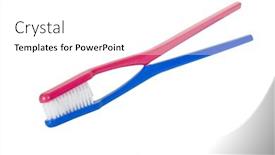  Presentation with togetherness - Presentation enhanced with close-up of two toothbrushes depicting togetherness background and a white colored foreground