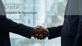  Presentation with partners - Presentation theme with close-up-of-two-young background and a  colored foreground