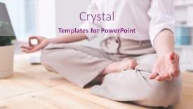  Presentation with hands holding - Slide deck consisting of close-up-of-unrecognizable-businesswoman background and a sky blue colored foreground