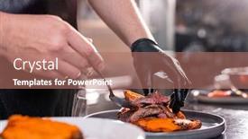  Presentation with fresh fruits vegetables dairy meat - Amazing theme having close-up-of-unrecognizable-chef backdrop and a coral colored foreground