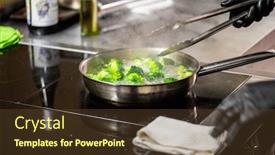  Presentation with cooking chef - Colorful PPT layouts enhanced with close-up-of-unrecognizable-chef backdrop and a tawny brown colored foreground