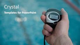  Presentation with coach - Slide deck consisting of close-up-of-unrecognizable-coach background and a teal colored foreground