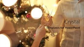  Presentation with flutes - Theme featuring close-up-of-unrecognizable-couple background and a coral colored foreground