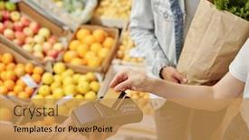  Presentation with contactless - Amazing presentation having close-up-of-unrecognizable-customer backdrop and a yellow colored foreground