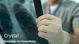  Presentation with diagnosis - Cool new slide deck with close-up-of-unrecognizable-doctor backdrop and a ocean colored foreground