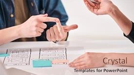  Presentation with points - Audience pleasing presentation consisting of close-up-of-unrecognizable-interface backdrop and a lemonade colored foreground