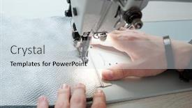  Presentation with sewing - Beautiful presentation theme featuring close-up-of-unrecognizable-male backdrop and a sky blue colored foreground