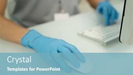  Presentation with nurse - Audience pleasing PPT theme consisting of close-up-of-unrecognizable-nurse backdrop and a light blue colored foreground