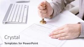  Presentation with sitting posture and computer ergonomics - Theme having close-up-of-unrecognizable-secretary background and a pink colored foreground