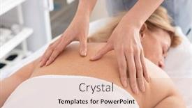  Presentation with massage therapist - Slides having close-up-of-unrecognizable-therapist background and a coral colored foreground