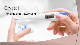  Presentation with body temperature - PPT layouts consisting of close-up-of-unrecognizable-woman background and a white colored foreground