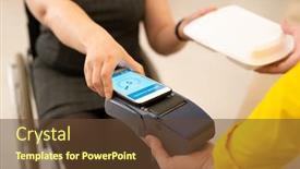  Presentation with food order - PPT theme enhanced with close-up-of-unrecognizable-woman background and a tawny brown colored foreground