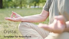  Presentation with hands holding - PPT theme having close-up-of-unrecognizable-woman background and a mint green colored foreground