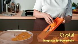  Presentation with home - Amazing slide deck having close-up-of-unrecognizable-woman backdrop and a tawny brown colored foreground