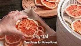  Presentation with cartoon - Presentation design consisting of close-up-of-unrecognizable-woman background and a tawny brown colored foreground