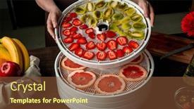  Presentation with snacks - Colorful slides enhanced with close-up-of-unrecognizable-woman backdrop and a tawny brown colored foreground