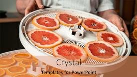  Presentation with plastic - PPT theme enhanced with close-up-of-unrecognizable-woman background and a coral colored foreground