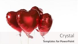  Presentation with valentine - Slides enhanced with close-up of valentine balloons against white background background and a sky blue colored foreground