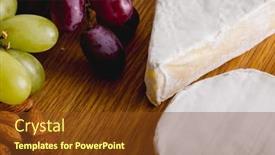  Presentation with almonds - Presentation theme with close-up-of-various-cheese background and a tawny brown colored foreground