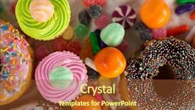  Presentation with confectionery - Beautiful presentation theme featuring close-up of various confectionery on table backdrop and a tawny brown colored foreground